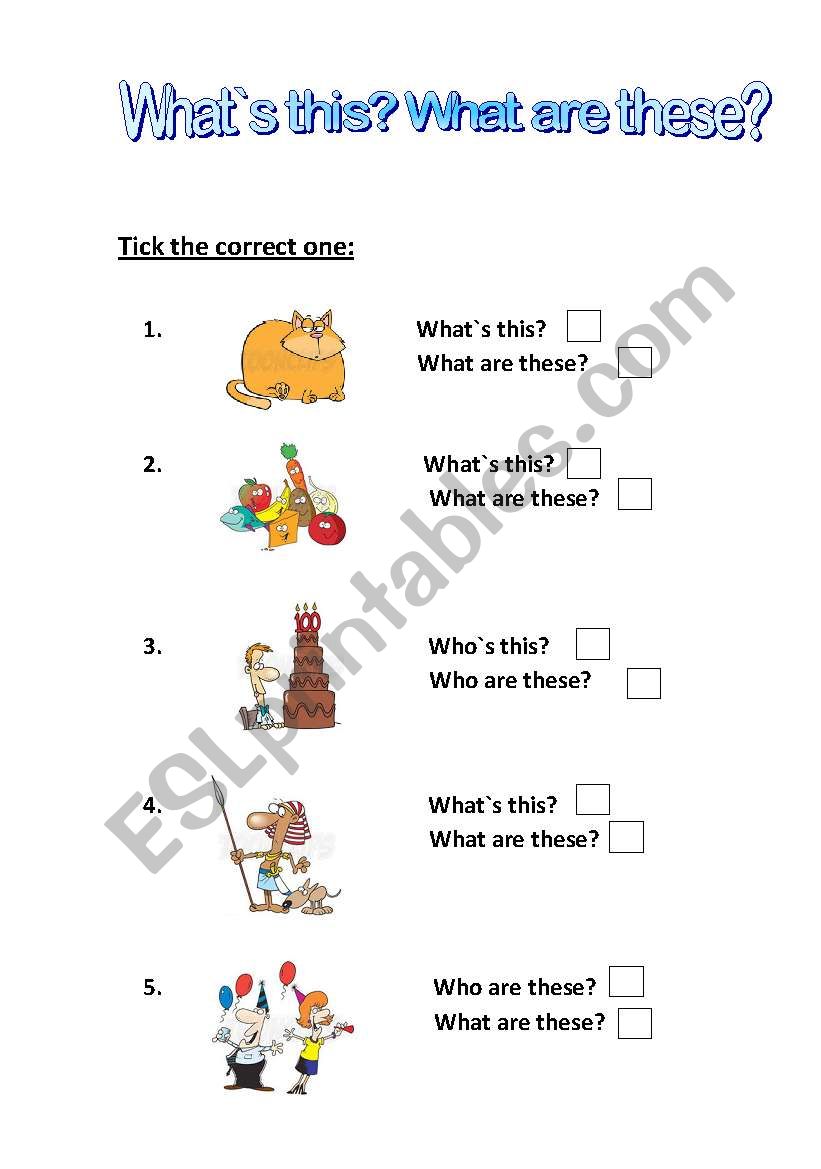 What`s this? What are these? worksheet